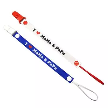 I Love Mama Papa Baby Кормление Соски Зажим для Соски Держатель Для Сосков Игрушка-Прорезыватель синий