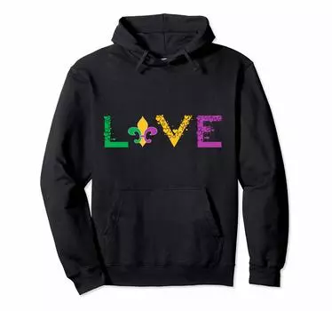 I Love Mardi Gras Funny Carnival Fan Mardi Gras Hoodie