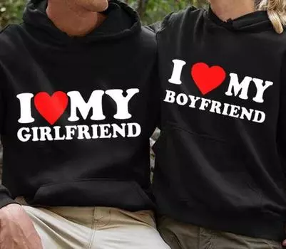 Толстовка с капюшоном I Love My Boyfriend Girlfriend XS