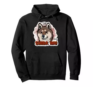 I Love My Shiba Inu Dog Mom Dad Cute Dog Doodle Hoodie чёрный
