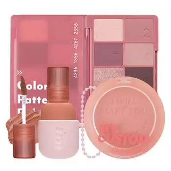 I M MEME Valentine s Candy 02 Petal Pattern + 01 Mellow Pink + 01 Rosy Beige 1 set, Petal Pattern + Mellow Pink (Blush) + Rosy Beige (Tint)