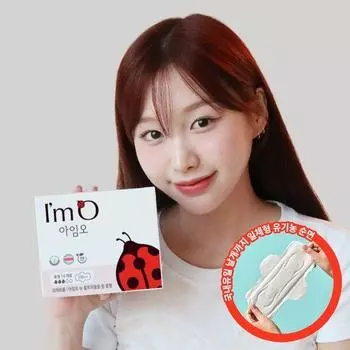 I m O Winged Organic Cotton Sanitary Napkin 6-Pack, Choose 2 Types (Liner 20P / Medium 14P) Organic Pantyrai 20P*6ea