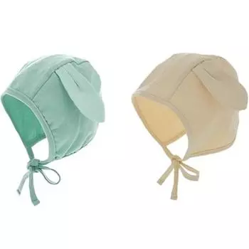 I mbebe Infant Sweet Bunny, шапка-бини, шапка, комплект из 2 предметов, S, Цвет: Маленькая, Бежевая, Популярная детская одежда в Корее