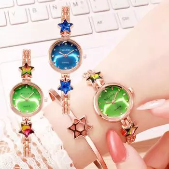 И модные квадратные часы для женщин, универсальные и повседневные кварцевые часы для женщин One Size зелёный