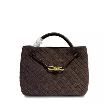 И новая матовая кожаная металлическая пряжка из кожи плетеная сумка через плечо ручная большая вместительная женская сумка Large size 32 x 24 x 12cm серый