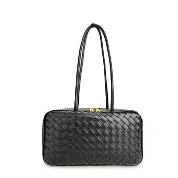 И новая модная универсальная кожаная плетеная интеллектуальная зрелая сумка через плечо сумка для хранения женская сумка 36x9x20cm вино красного