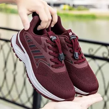 ****** и осень Летающие Ткацкие Старые ******* Тканевые Туфли Женские Легкие С**т-подошва Для Пожилых Ходьбы Туфли С Толстой Подошвой Для Среднего Возраста и Пожилых S 35