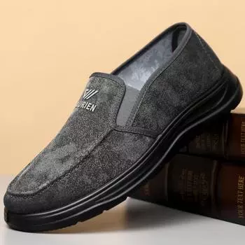 ****** и осень Папа новые старые ******* матерчатые туфли на дерьмовой подошве мужская повседневная обувь парусиновые туфли с одной педалью модные ленивые туфли 39