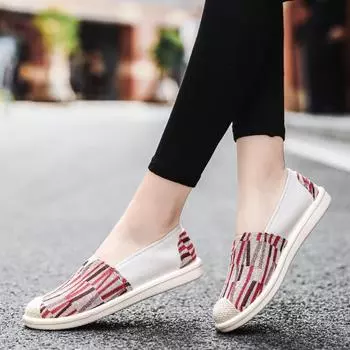 ****** и осень Старые ******* Тканевые туфли Женская трендовая повседневная студенческая обувь Женские одинарные туфли из парусины S**t Sole для среднего и пожилого возраста Мамочки Fis 36 красный