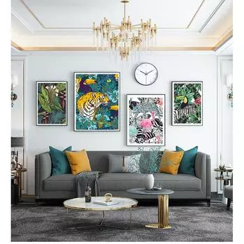 И принты, картина для гостиной, настенное украшение для дома, тукан, фламинго, тигр, лес, животное, настенная живопись на холсте, плакат на скандинавскую тему 21cm30cm NoFrame