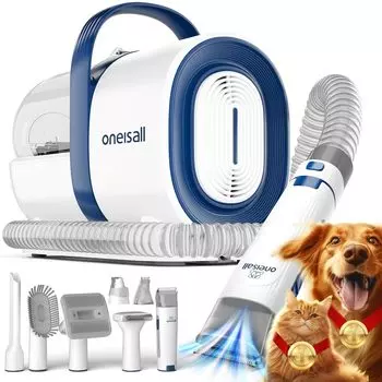 и пылесос все в Oneisall Pet Clipper Dog Cat Beauty Device 7 в 1 Многофункциональный пылесос для домашних животных Набор для ухода за домашними животными Электрическая машинка для стрижки волос
