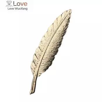 I -Remiel Металлический Золотой Цинковый Сплав Перо Мужские Броши Ветки Листьев Аксессуары Для Женщин Большая Брошь Булавка Украшение Костюма Рубашки
