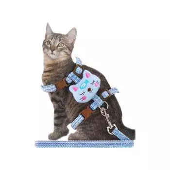 Трос для кошек в форме буквы I предотвращает прорыв ремней для защиты груди питомца, новый поводок для кошек S синий