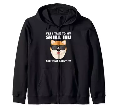 I talked to my Shiba Inu and how is Shiba Inu Zip Hoodie Yes, it? чёрный