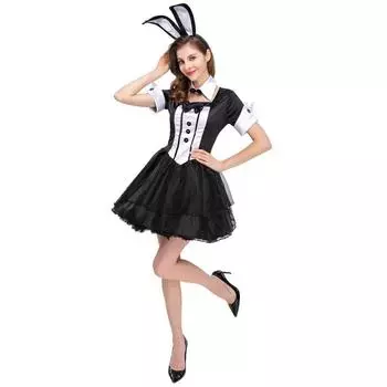 И Веселый Кокетливый Костюм Зайчика Для Празднования Хэллоуина И Пасхи, Сделанный из Мягкого Полиэстера Для Комфорта S