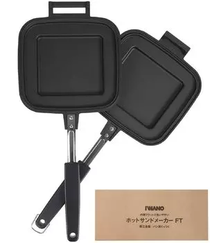 i-WANO Устройство для приготовления сэндвичей-панини на плите, устройство для приготовления горячих сэндвичей, антипригарное покрытие, съемные верхние и нижние противни, сделано в Японии FT
