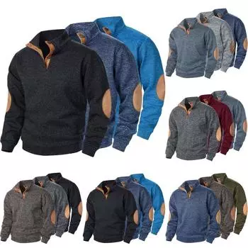 И зимний мужской трикотажный свитер на молнии с длинными рукавами и тонким бархатным верхом, костюм-тройка L армия зеленый