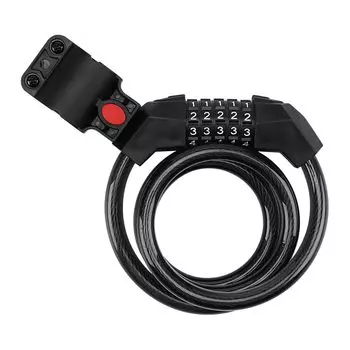 IAKTD Bicycle Lock Lock Dial Lock Wire Lock Bicycle Lock Length 120cm 5 Digit Dial Key Key/Bike Anti-Theft (Black)