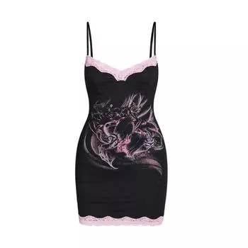 Iamgia Slim-Fit Lace Strap Dress Black S