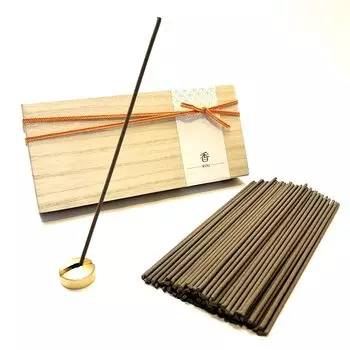 iasive Natural Low Kyoto Incense Packaged in Paulownia Gentle 100 Incense Holder Set Incense, Momoki, Incense, Aroma, Sandalwood, Smoke,