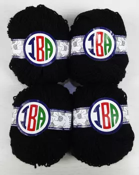 IBA Indianbeautifulart 2-слойная шерстяная пряжа для вязания, теплая, мягкая и легкая пряжа для вязания крючком, пряжа для ручного прядения, шерстяная пряжа, упаковка из 4 шт. (по 50 г) 50 Grams чёрный