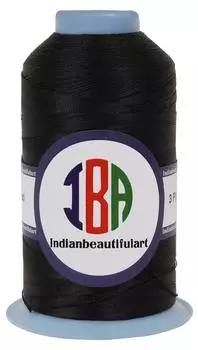 IBA Indianbeautifulart 3-слойная нейлоновая нить для вышивания, универсальная катушка для швейных ниток, 1500-метровая нить для вышивки своими руками, упаковка из 1 шт. 160 G чёрный