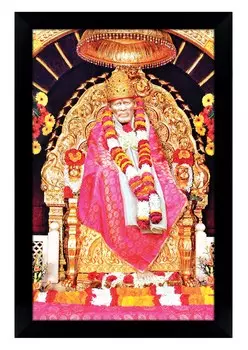IBA Indianbeautifulart элегантная и религиозная фоторамка Бога Саи Баба в сидячей позе плакат с рамкой черная настенная рамка 6 x 8 inches чёрный