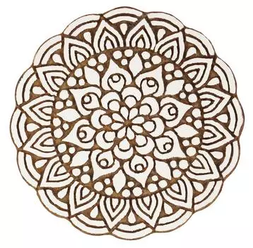 IBA Indianbeautifulart Блок для текстильной печати Мандала Ручная резная деревянная печать Печать на деревянных блоках Текстильные штампы для ткани Керамические блоки, 3 3 Inches коричневый