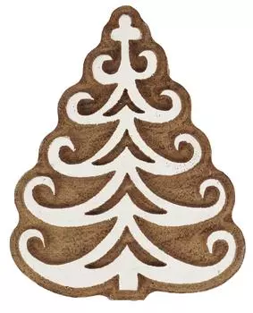 IBA Indianbeautifulart Блок для текстильной печати Рождественская елка Ручная резная деревянная печать Печать на деревянных блоках Текстильные штампы для ткани Керамика 2.5 inches коричневый