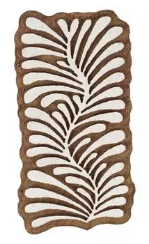 IBA Indianbeautifulart Блок для текстильной печати Листовой узор Граница Ручная резная деревянная печать Печать на деревянных блоках 3 Inches коричневый