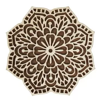 IBA Indianbeautifulart Блок для текстильной печати Мандала Ручная резная деревянная печать Печать на деревянных блоках Текстильные штампы для ткани Керамические блоки, 3 3 Inches коричневый