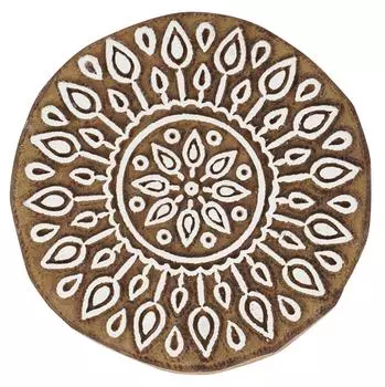 IBA Indianbeautifulart Блок для текстильной печати Азиатская мандала Ручная резная деревянная печать Печать на деревянных блоках Текстильные штампы для ткани Керамические блоки-3 3 inches коричневый