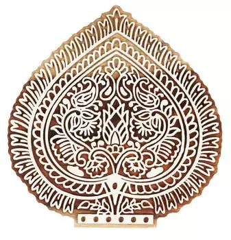 IBA Indianbeautifulart Блок для текстильной печати Мотив листьев бетеля Ручная резная деревянная печать Печать на деревянных блоках Текстильная печать для ткани Керамические блоки- 6 6 Inches коричневый