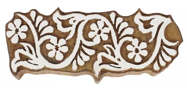 IBA Indianbeautifulart Блок для текстильной печати с цветочной каймой, ручная резная деревянная печать, печать на деревянных блоках, текстильные штампы для ткани, гончарные блоки-3 3 inches коричневый