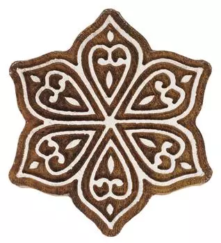 IBA Indianbeautifulart Блок для текстильной печати Мандала Ручная резная деревянная печать Печать на деревянных блоках Текстильные штампы для ткани Керамические блоки, 3 3 Inches коричневый