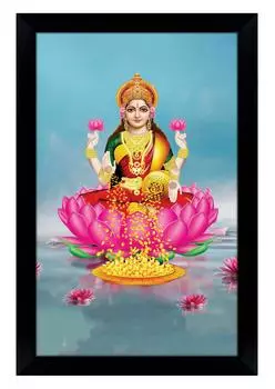 IBA Indianbeautifulart богиня Лакшми фоторамка религиозный плакат черная настенная рамка божество фоторамка Настенный декор 6 x 8 inches чёрный