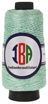 IBA Indianbeautifulart Джутовый шнур с люрексом, 100-метровая катушка, 4-слойная нить для поделок, металлический шнур для украшения рождественской елки 80 G аквамарин