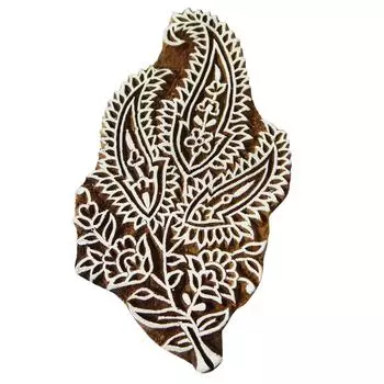 IBA Indianbeautifulart Этническая текстильная печать Ткань Деревянный блок Лист с принтом Декоративная печать Штамп 4.6 x 2.1 x 1.2 Inches коричневый