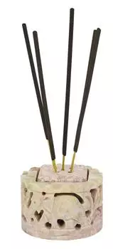 IBA Indianbeautifulart Каменная горелка для благовоний ручной работы | Подсвечник | Горелка для чая, идеальная резьба по слону для подарков 2.2x 1.5