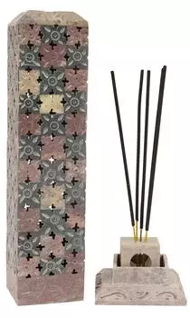 IBA Indianbeautifulart Каменная горелка для благовоний ручной работы | Подсвечник | Горелка для чая, идеальная цветочная резьба для подарков 10x 2.2