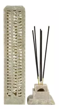 IBA Indianbeautifulart Каменная горелка для благовоний ручной работы | Подсвечник | Горелка для чая, идеальная цветочная резьба для подарков 10.5x 2.2