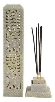 IBA Indianbeautifulart Каменная горелка для благовоний ручной работы | Подсвечник | Горелка для чая, идеальная резьба по слону для подарков 10.5x 2.2