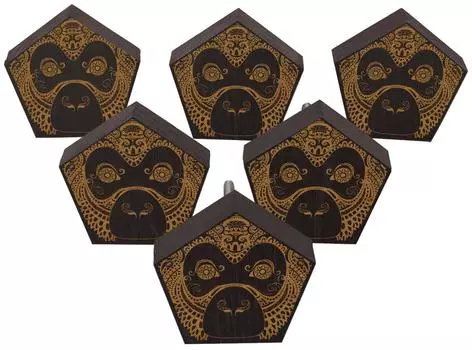 IBA Indianbeautifulart коричневая обезьяна животное с гравировкой 10 шт. мебель деревянные ручки-гребешки деревенский ящик 2 x 2 Inches - Pentagon темно-коричневого