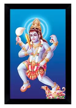 IBA Indianbeautifulart Lord Bhairava Baba фоторамка религиозный плакат с рамкой черная настенная рамка 6 x 8 inches чёрный