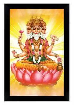 IBA Indianbeautifulart Lord Brahma On Lotus фоторамка религиозный плакат с рамкой черная настенная рамка 6 x 8 inches чёрный