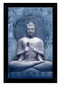 IBA Indianbeautifulart лорд Будда в позах для медитации цифровые принты плакат с рамкой для гостиной домашний декор 6 x 8 inches чёрный