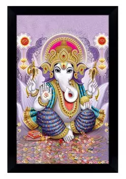 IBA Indianbeautifulart Lord Ganesha фоторамка религиозный плакат черная настенная рамка слон бог фоторамка Настенный декор 6 x 8 inches чёрный