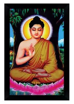 IBA Indianbeautifulart лорд Гаутам Будда в позах для медитации цифровые принты плакат с рамкой для гостиной домашний декор 6 x 8 inches чёрный