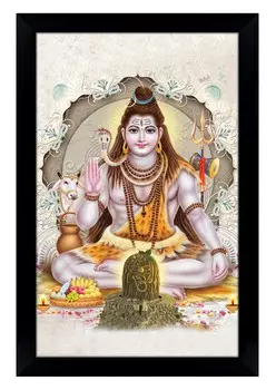 IBA Indianbeautifulart Lord Shiva фоторамка религиозный плакат черная настенная рамка божество фоторамка Настенный декор для домашнего офиса храм-10 x 12 6 x 8 inches чёрный