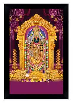 IBA Indianbeautifulart Lord Venkateshwara фоторамка религиозный плакат черная настенная рамка 6 x 8 inches чёрный